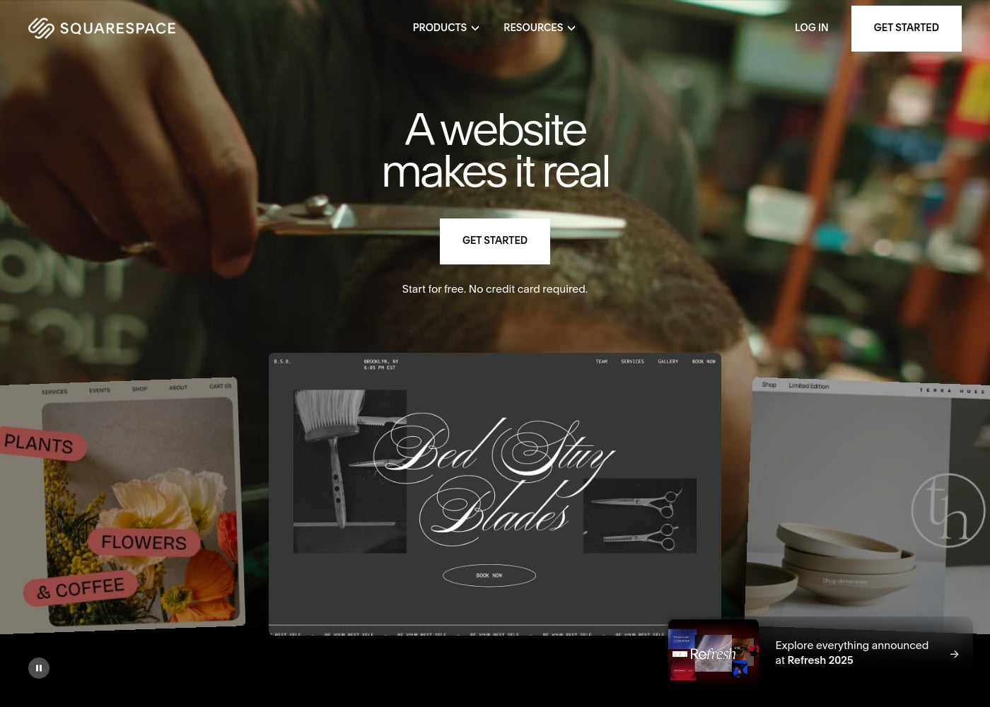 Squarespace首页截图