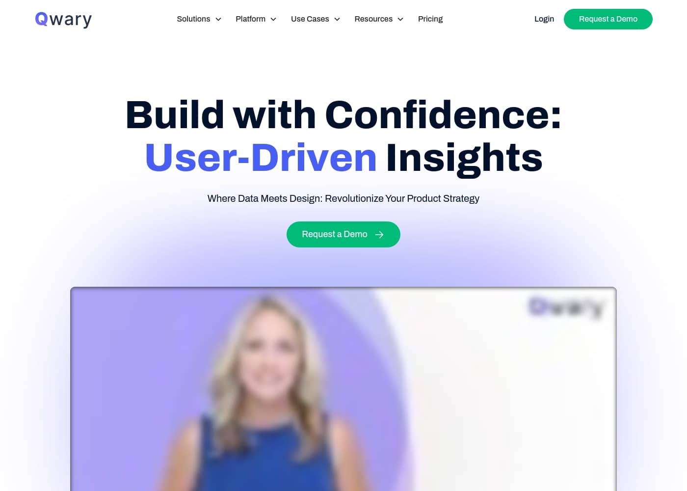 Captura de ecrã da página inicial do Qwary