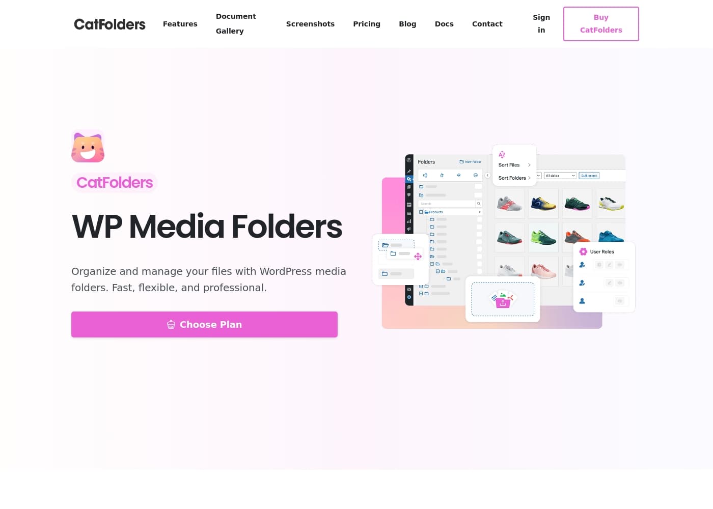 CatFoldersのホームページスクリーンショット