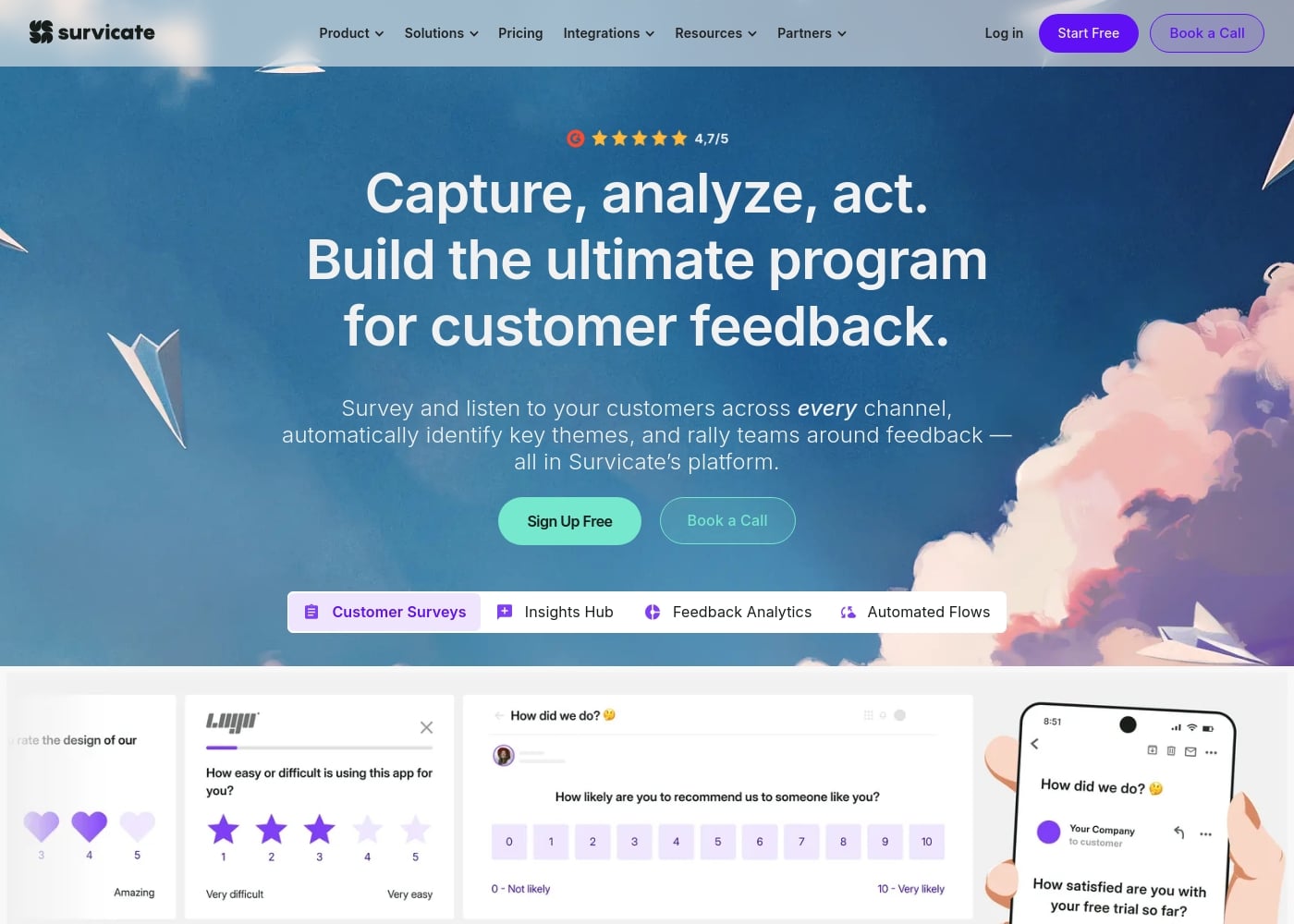 Survicate首页截图