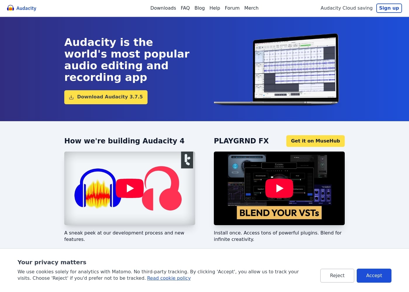 Audacity首页截图