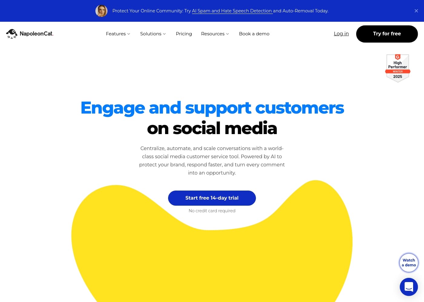 NapoleonCatのホームページスクリーンショット