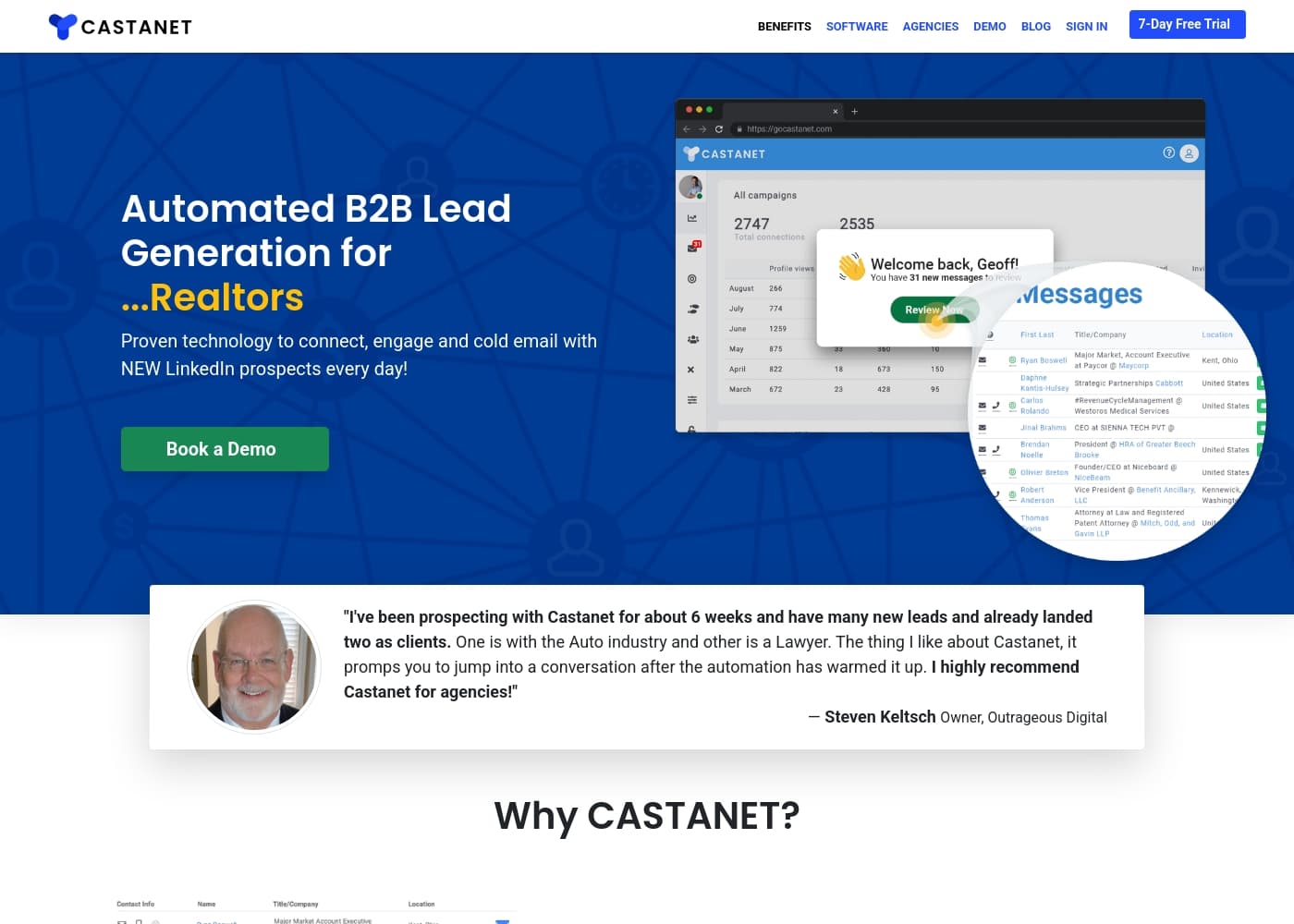 ภาพหน้าจอหลักของ CASTANET