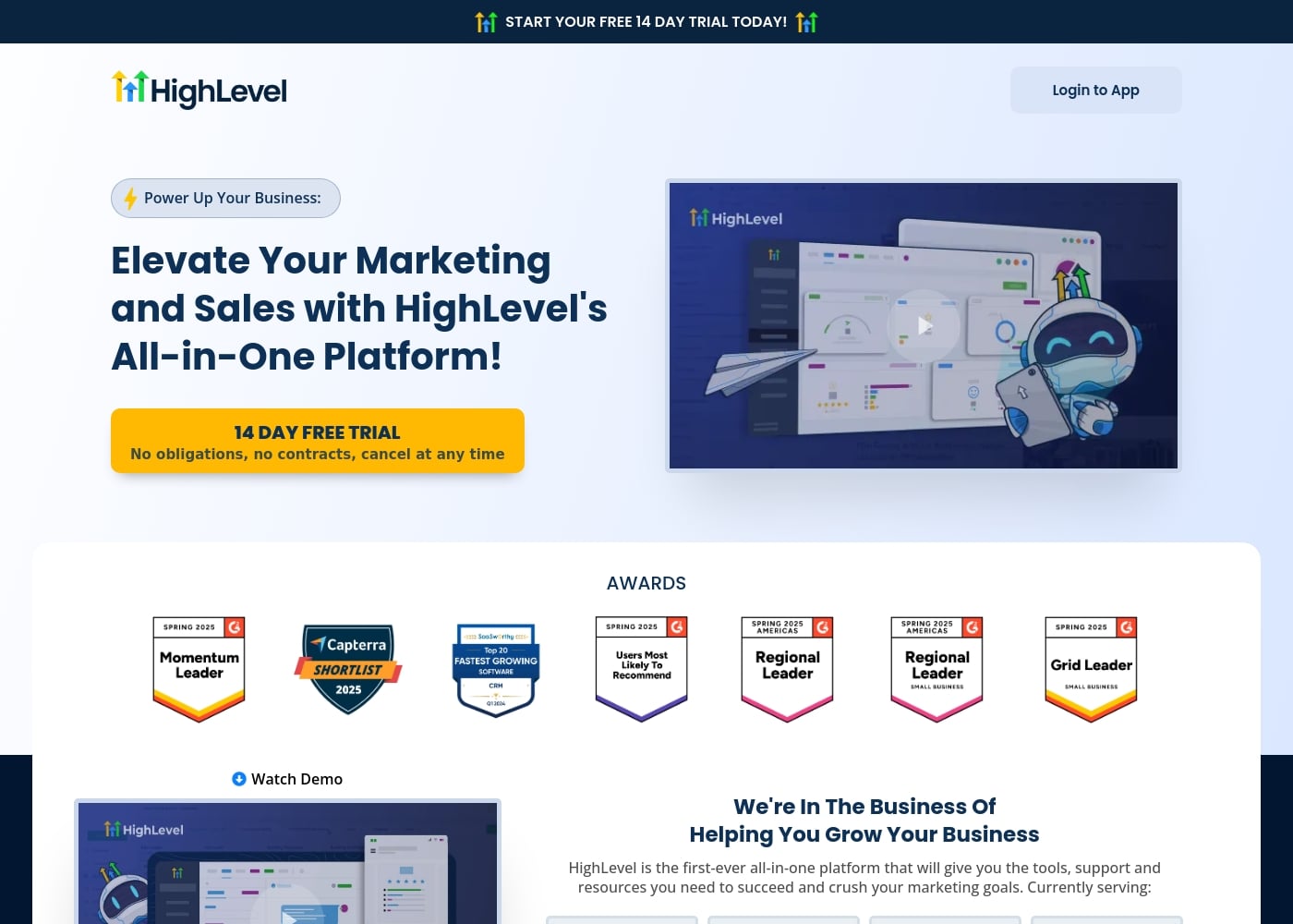 GoHighLevel首页截图