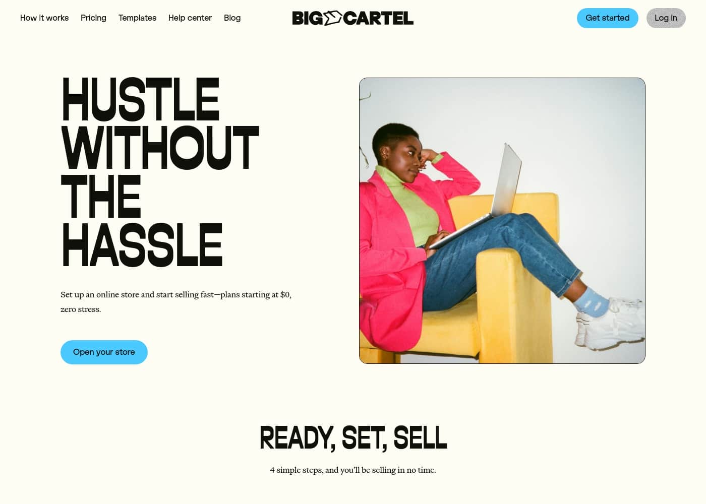 ภาพหน้าจอหลักของ Big Cartel
