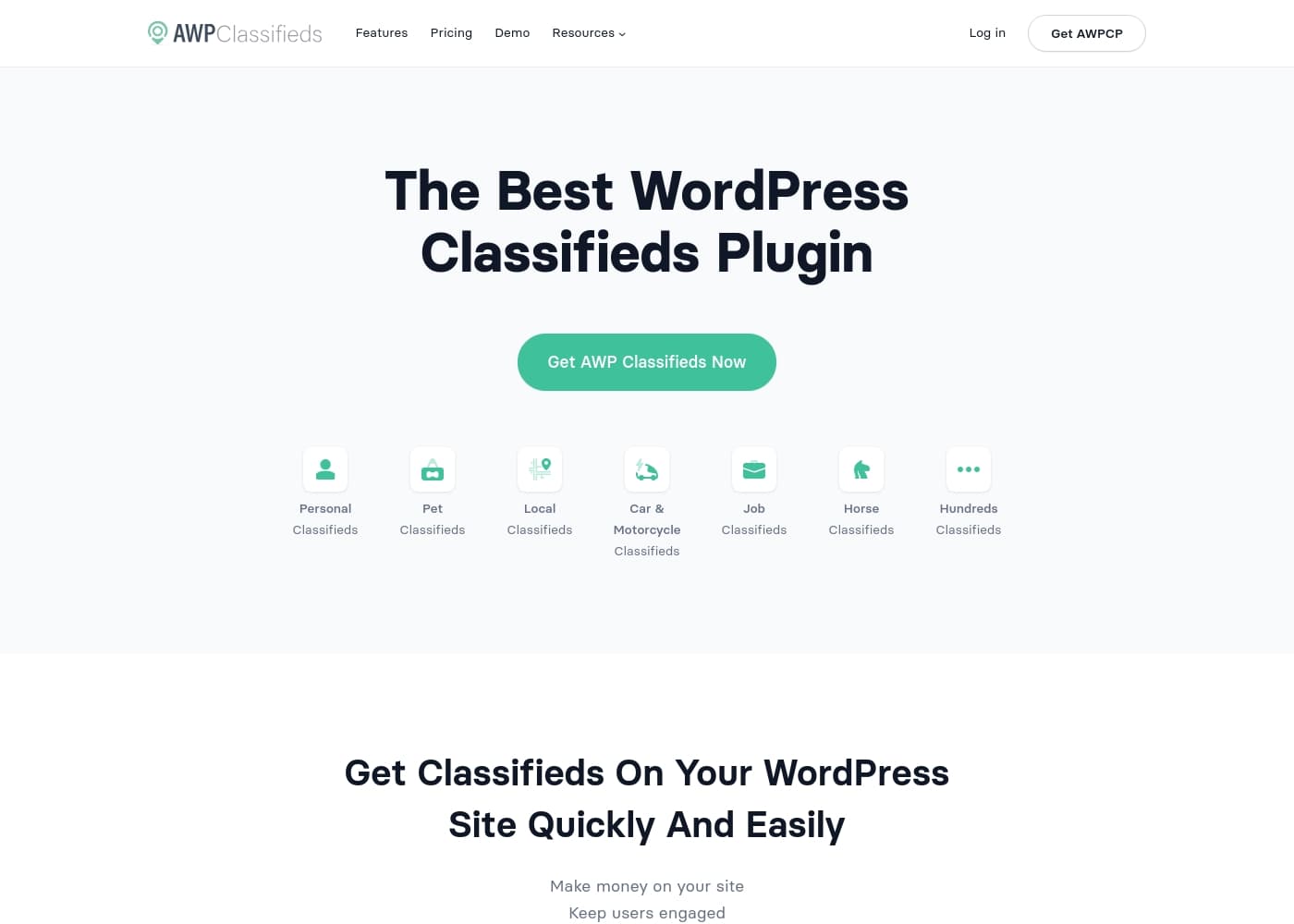 Zrzut ekranu strony głównej AWP Classifieds