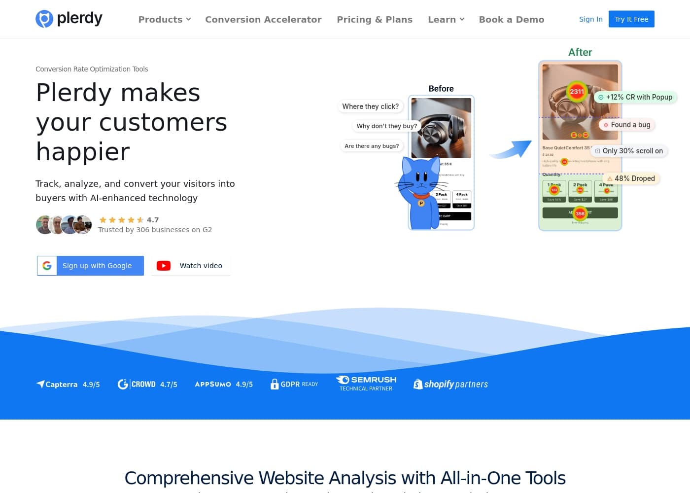 Zrzut ekranu strony głównej Plerdy