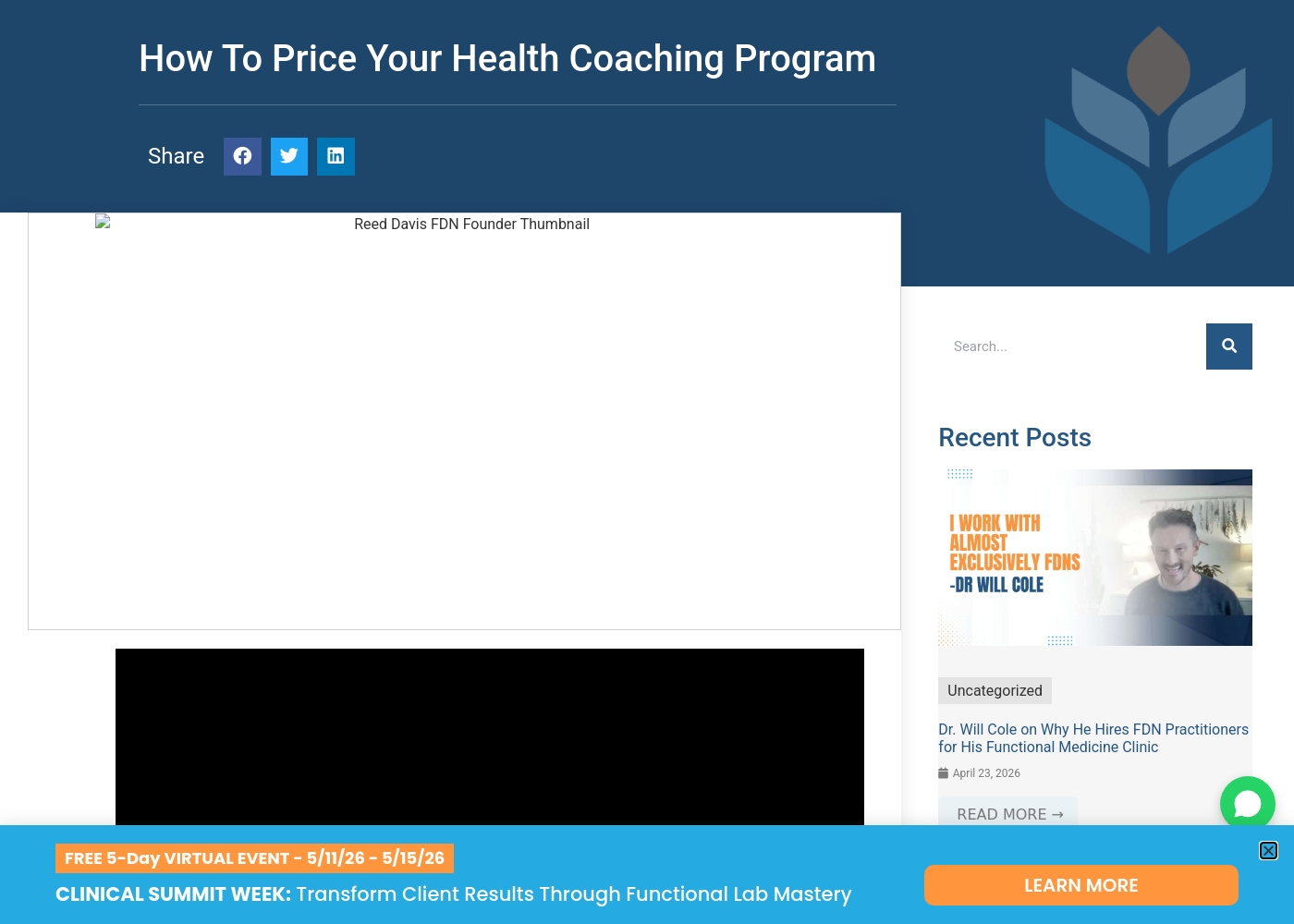 Functional Diagnostic Nutrition pricing screenshot