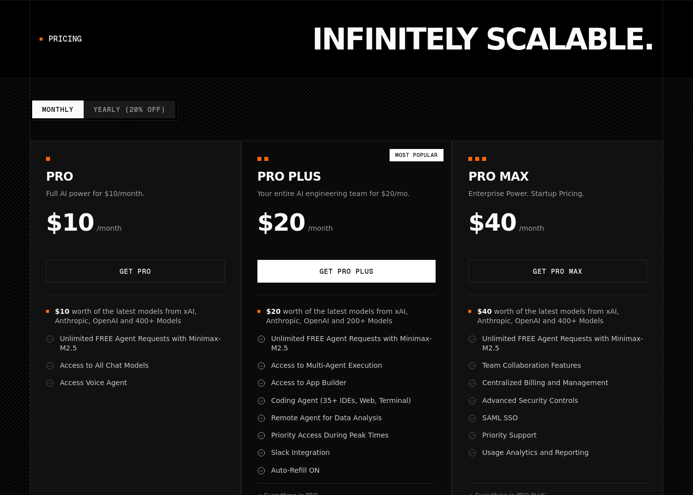 BLACKBOX AI pricing screenshot
