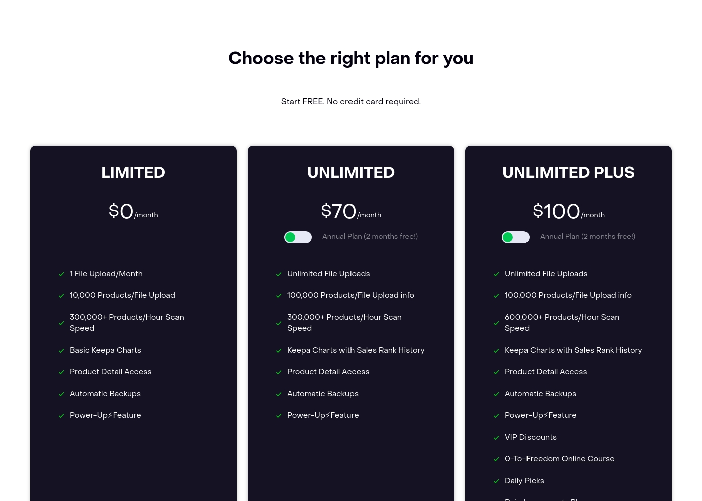 ScanUnlimited pricing screenshot