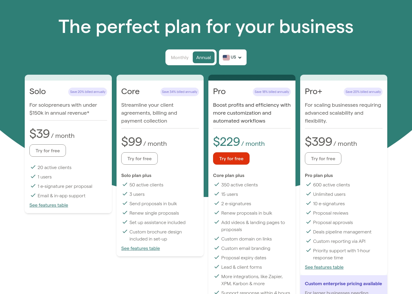 Ignition pricing screenshot