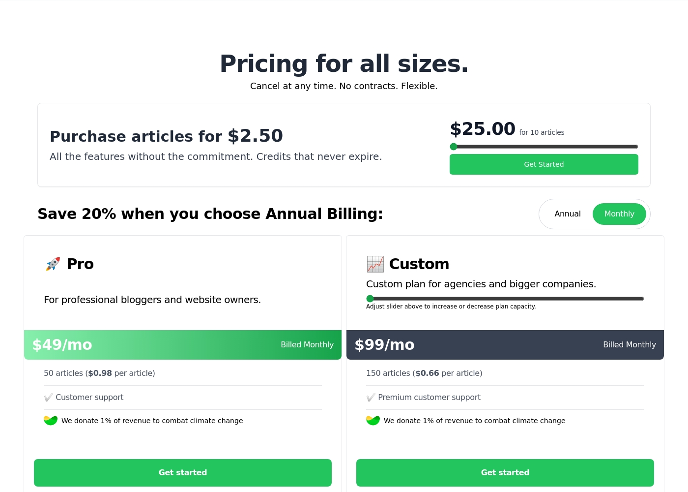 RankWizard pricing screenshot