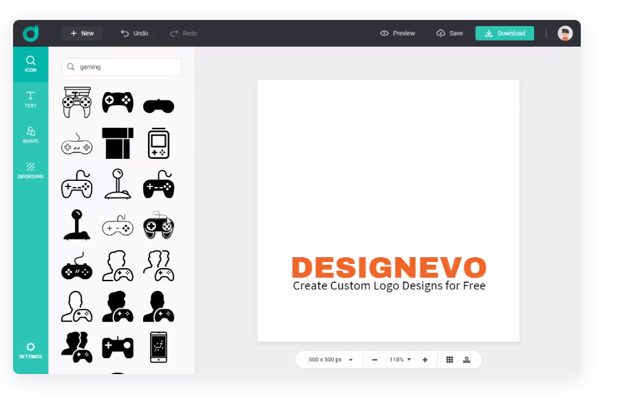 DesignEvo chaging image icon