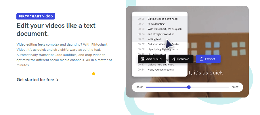 PiktoChart Videos Edit-Able Like Text