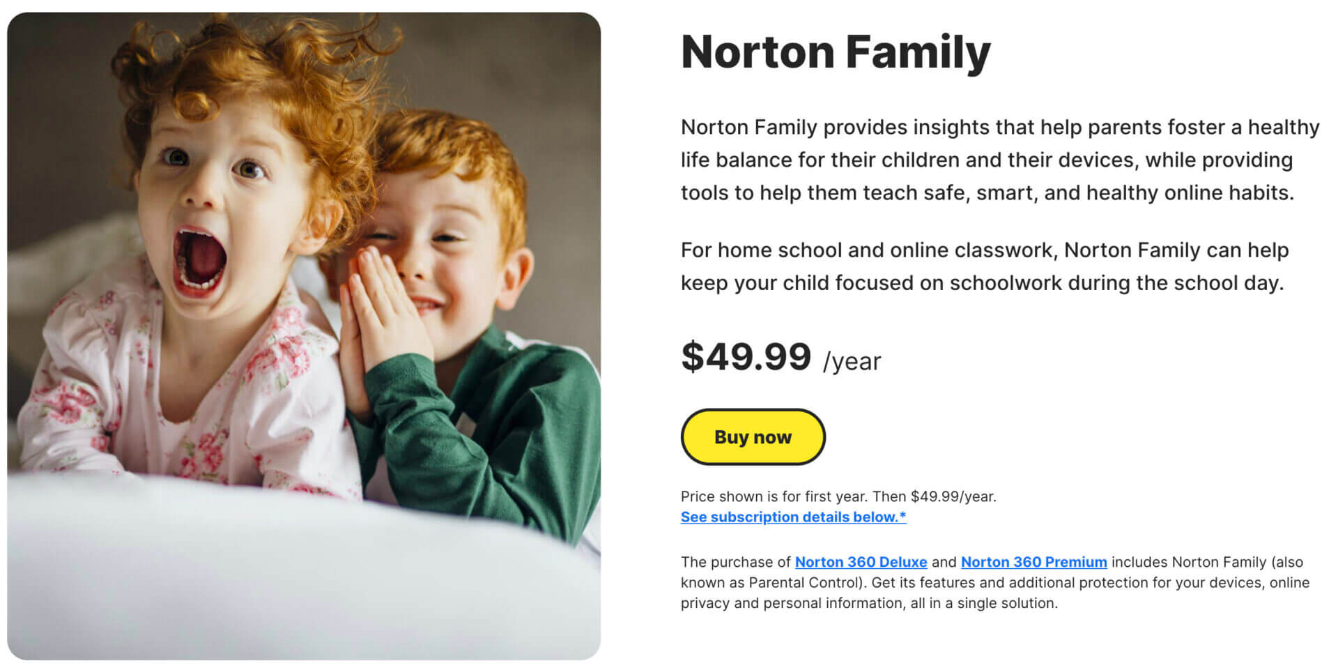 Norton Family pricing