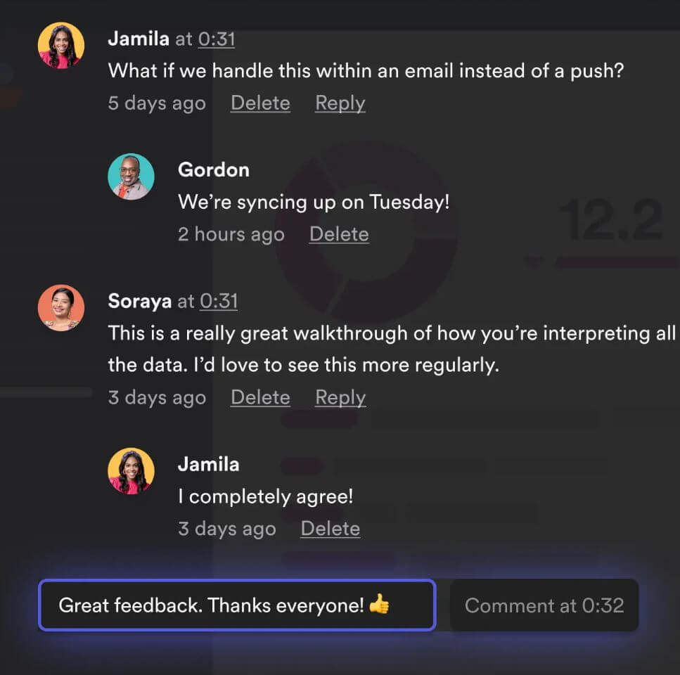 Loom communication feedback