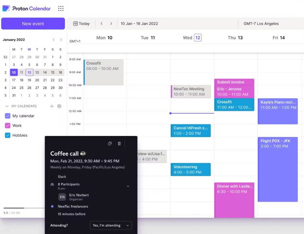 Proton Calendar Review, Pricing, Features with Pros and Cons