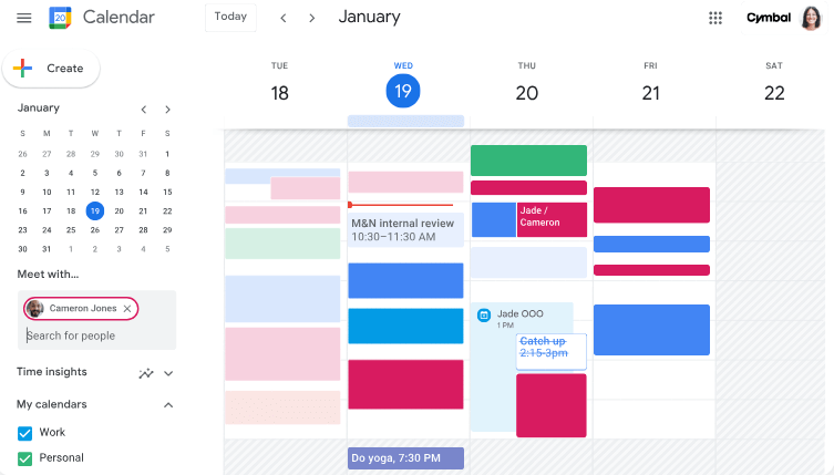 google calendar team