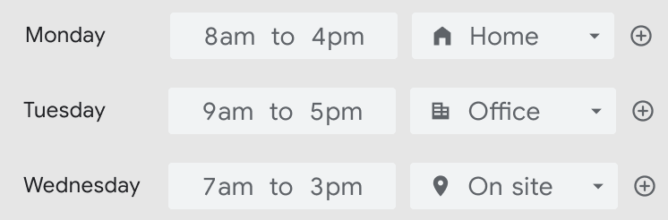 google calendar working hours