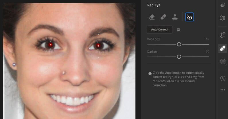 Adobe Lightroom Rote-Augen