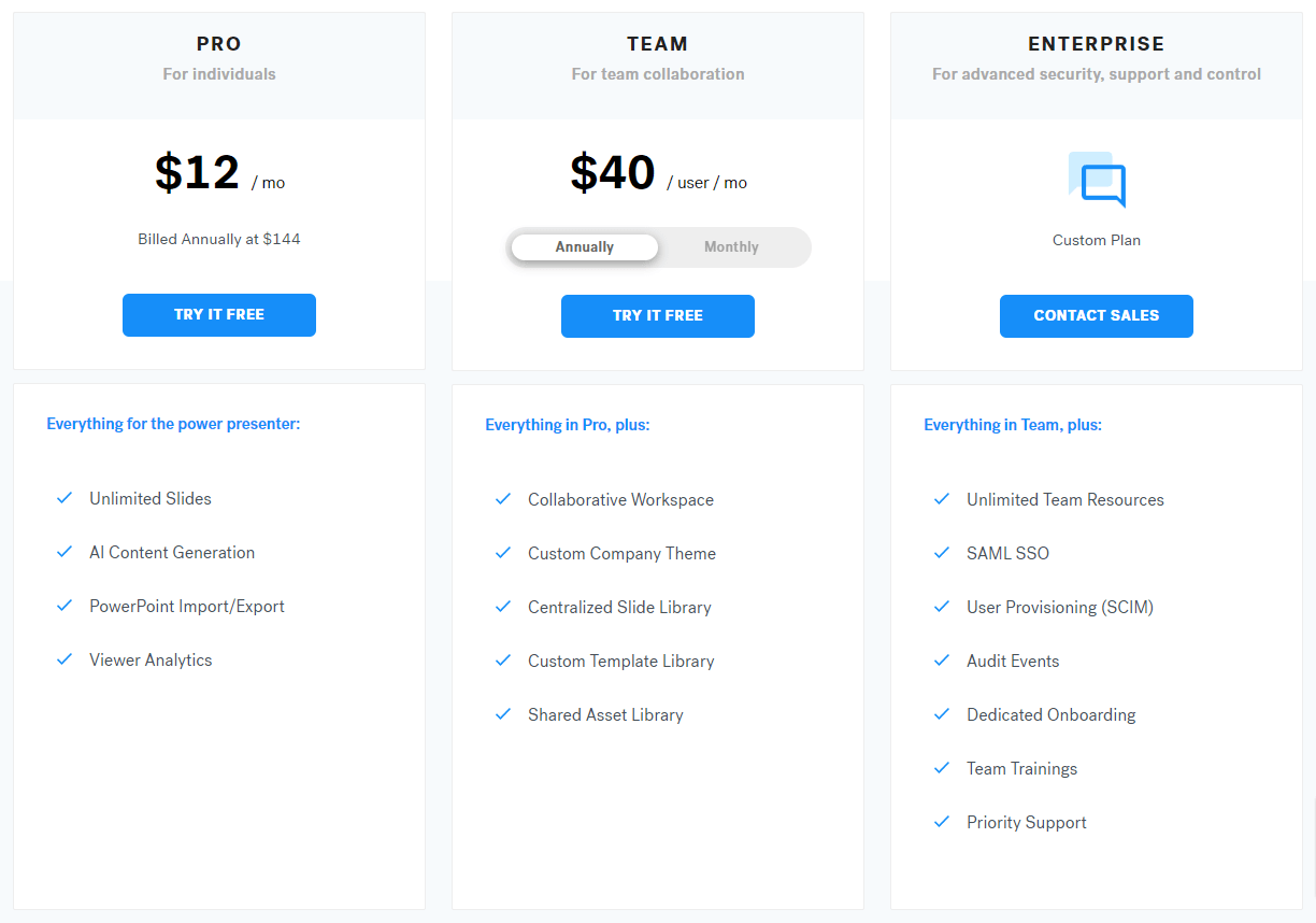 Beautiful.ai pricing