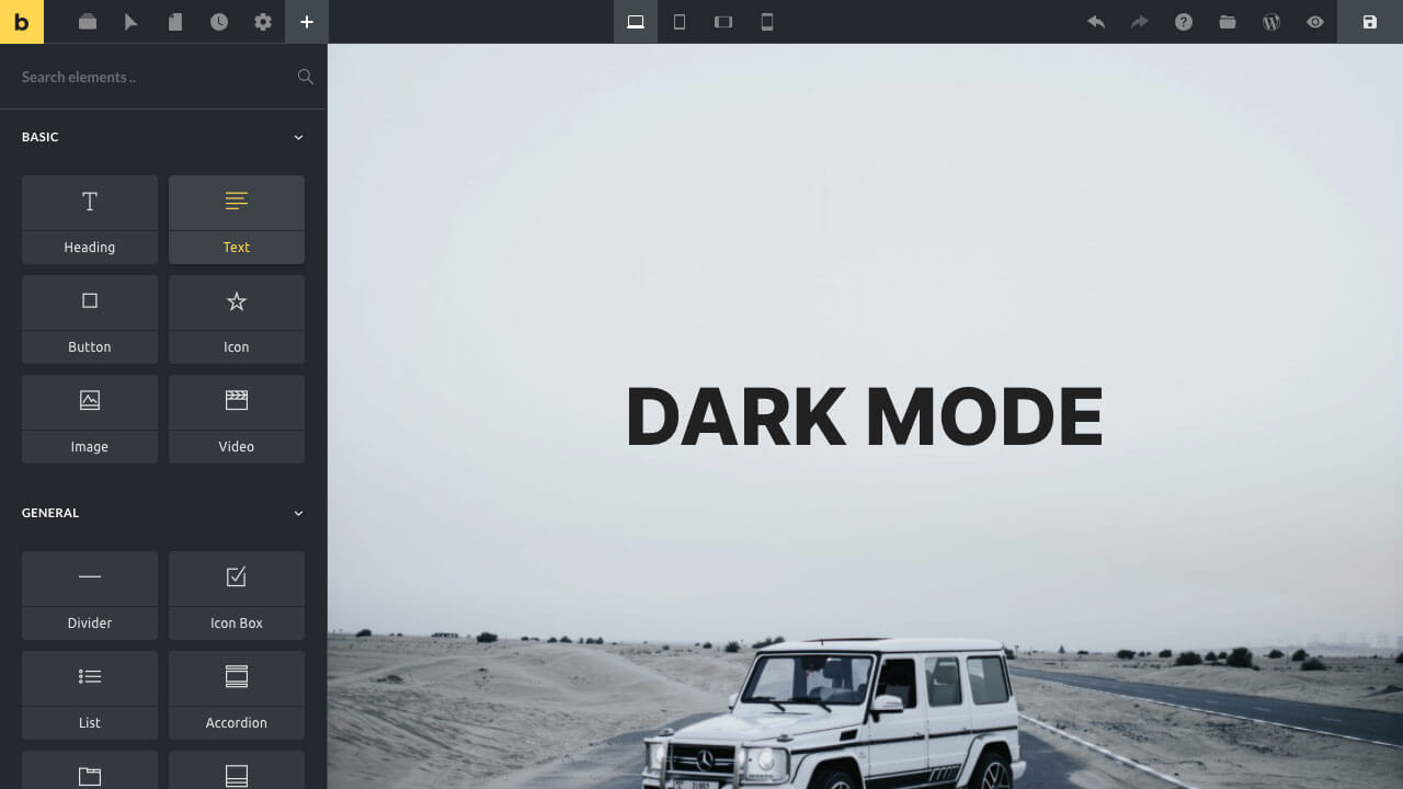 Bricks dark mode