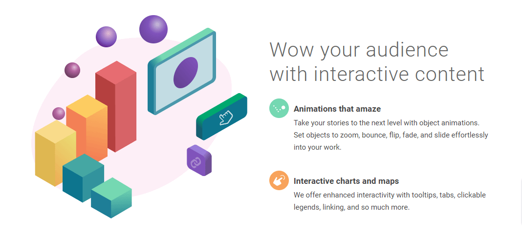 Infogram propose 3 fonctionnalités