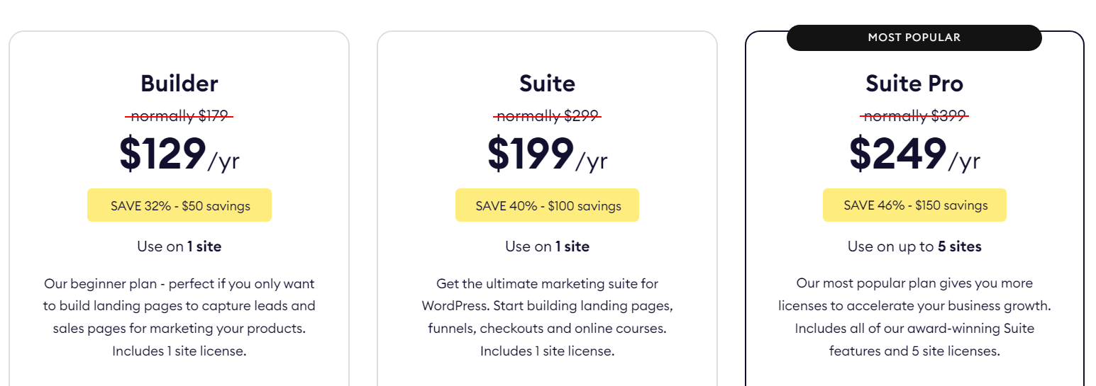 OptimizePress pricing