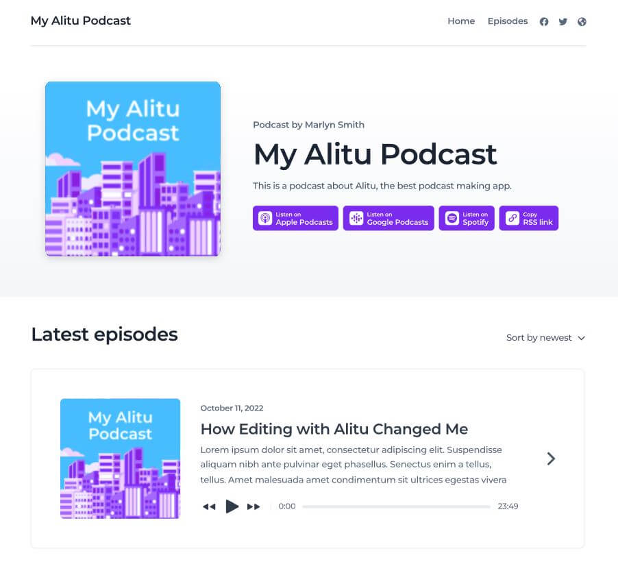 Alitu podcast web sitesi