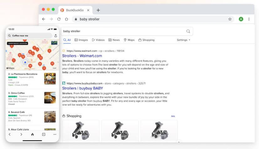 Protezione nella ricerca di Duckduckgo