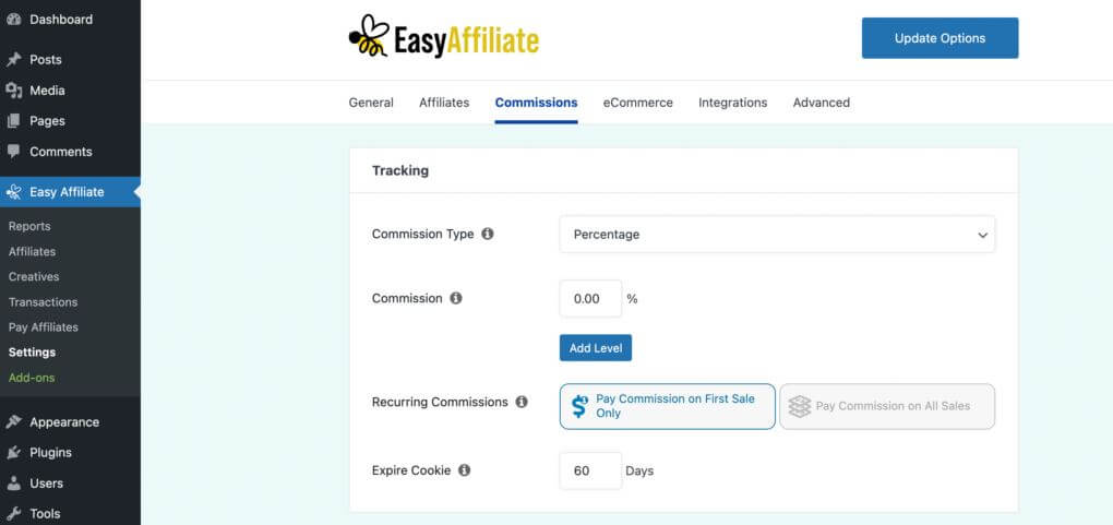 Easy Affiliate commission tracking