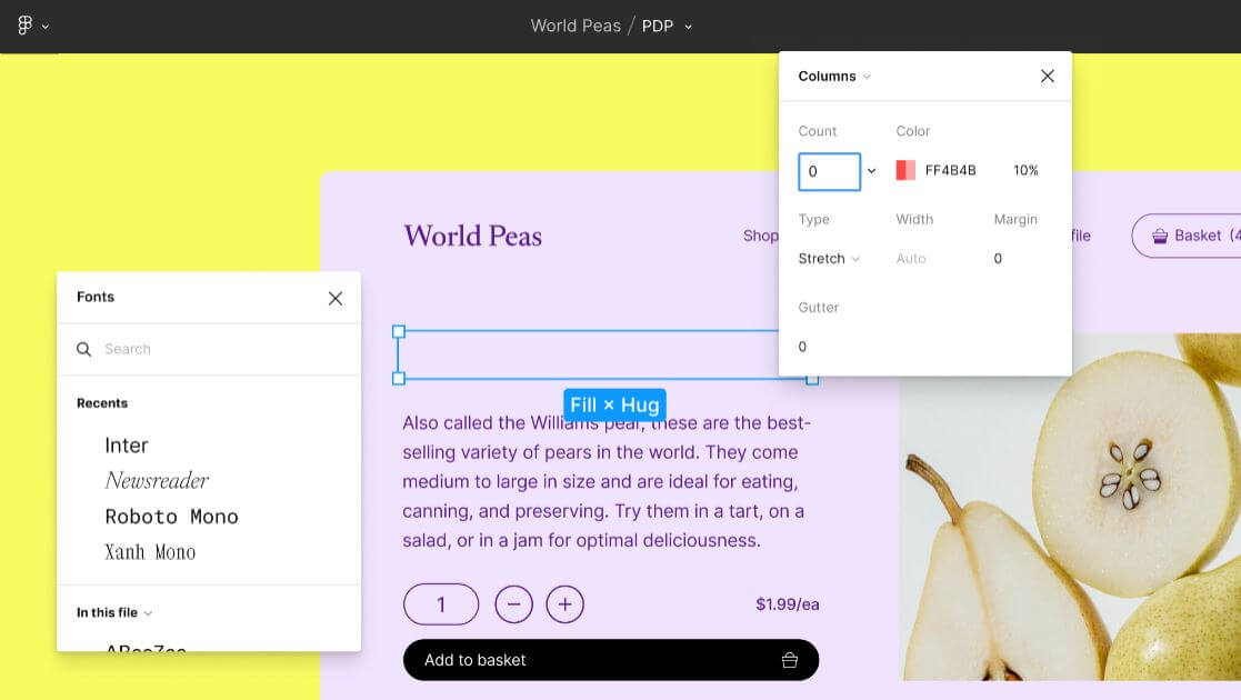 Fonctionnalités de conception de Figma