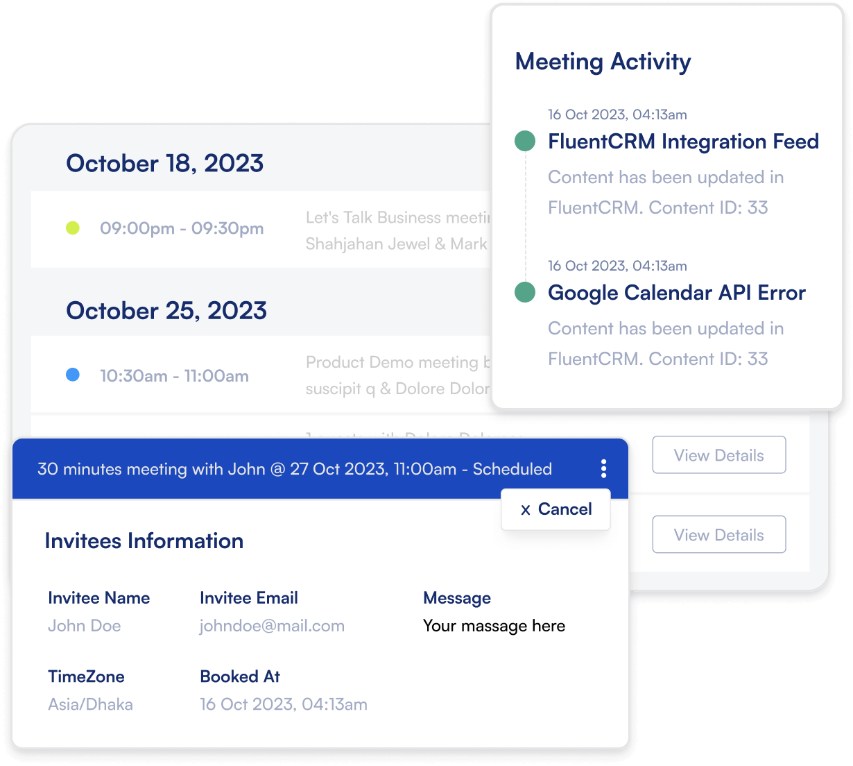 مدیریت قرار ملاقات FluentBooking