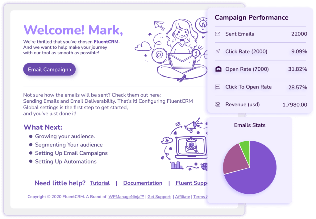 FluentCRM email campaign management