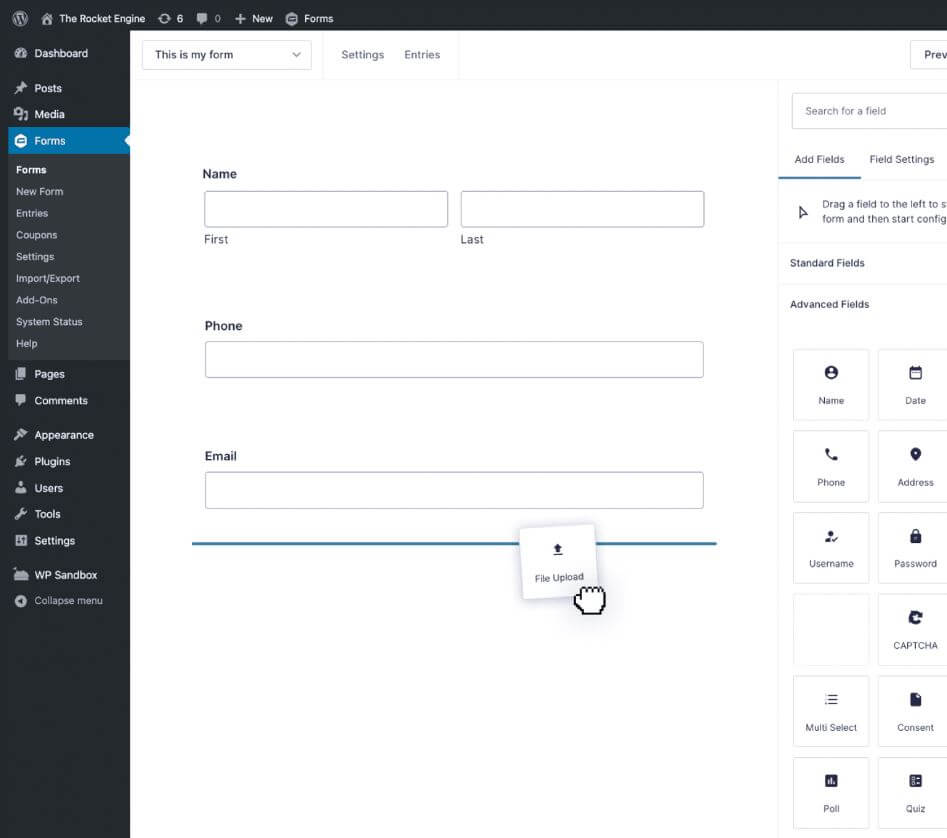 Gravity Forms editor pro drag and drop builder