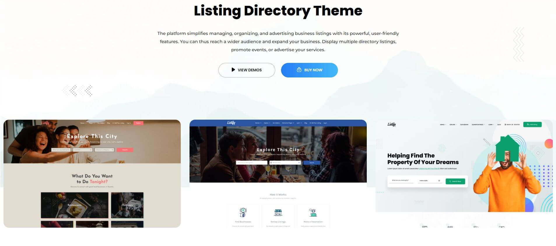 Listify home page