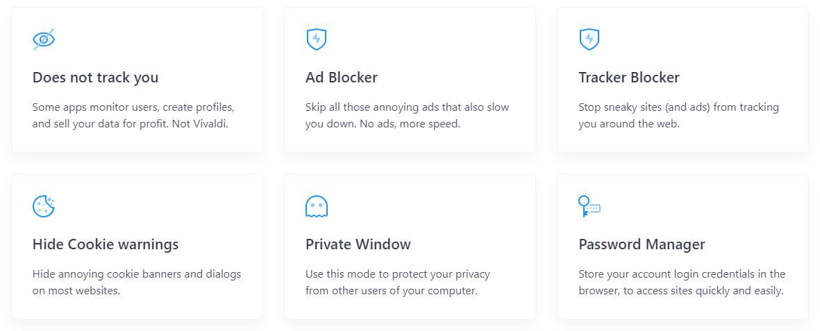 Vivaldi privacy e sicurezza