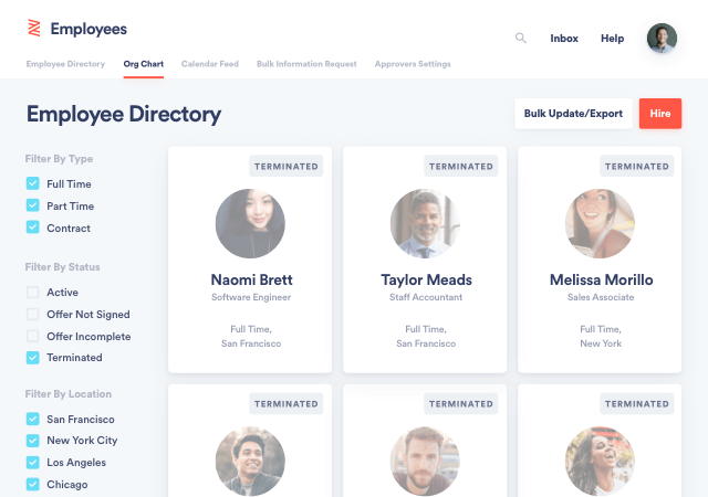 Gestión de recursos humanos de Zenefits