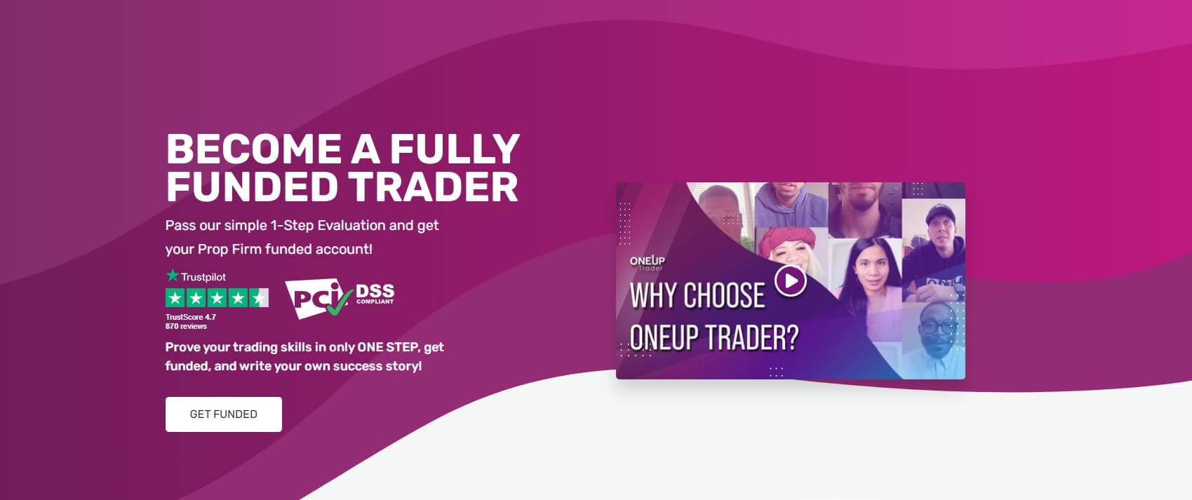 OneUp Trader home page