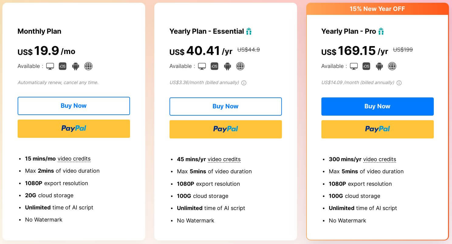 Virbo pricing