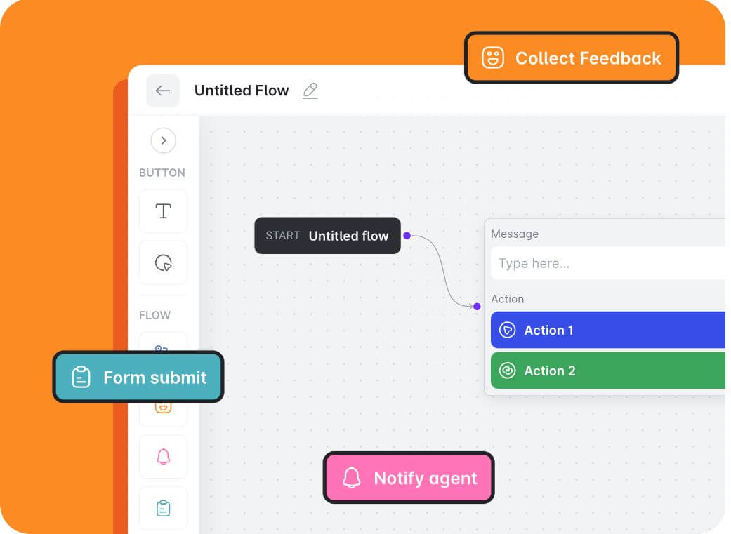 CX Genie message flow builder