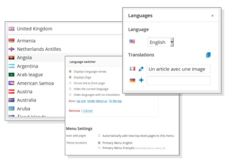 Polylang languages