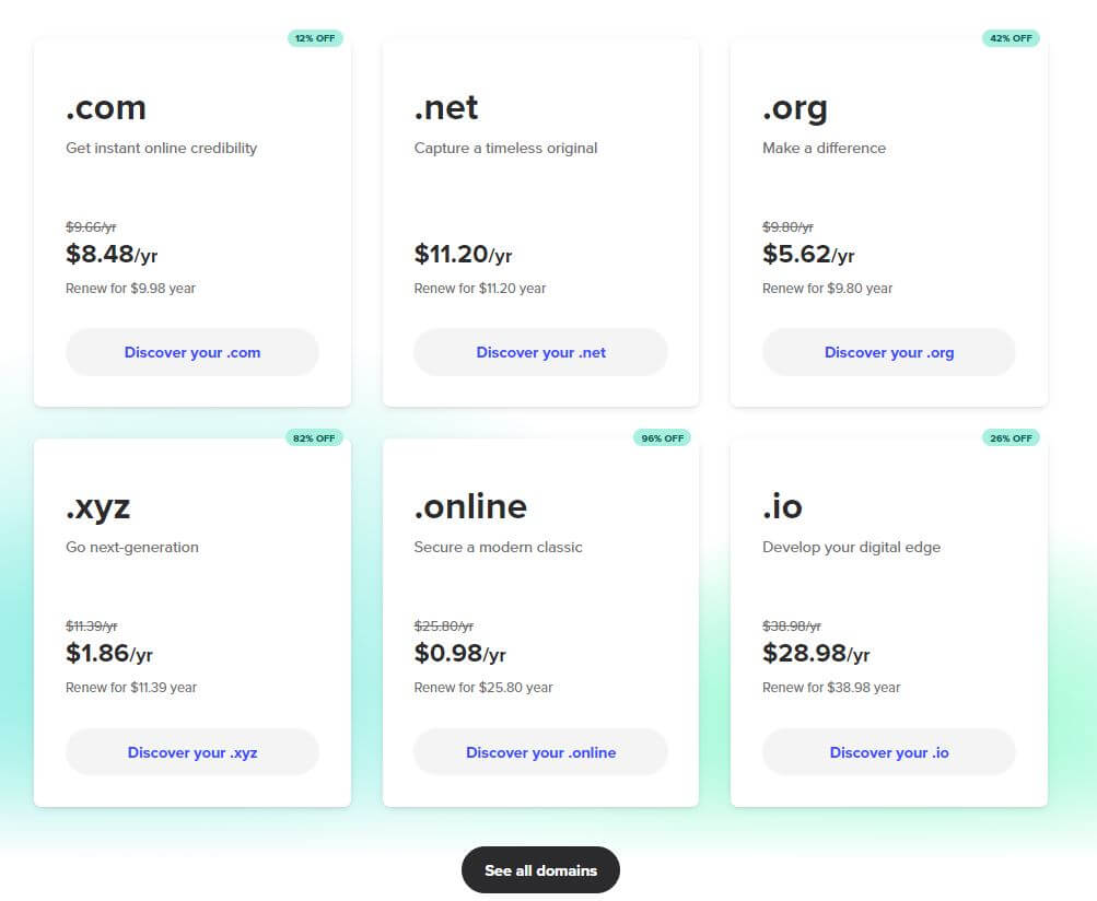 Spaceship domain pricing